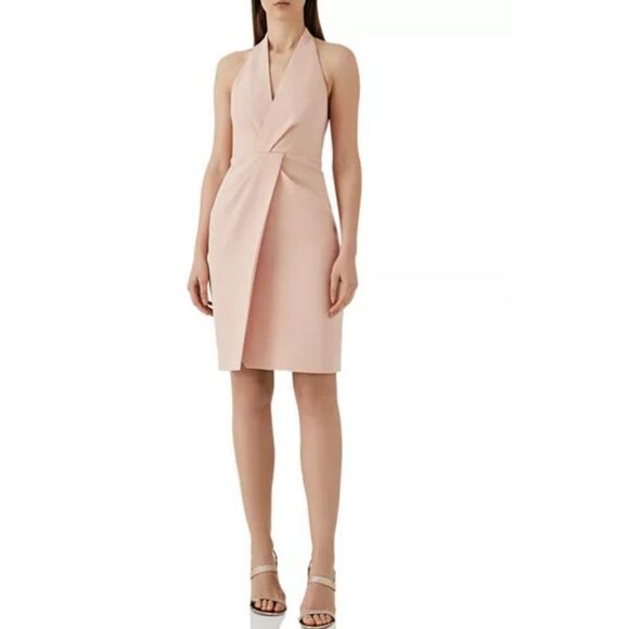 REISS Yuma Twist-Front Halter Dress - Picture 1 of 9